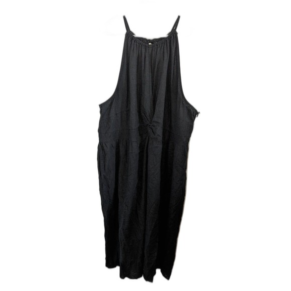 Women's Ava & Viv Halter Neck A-Line Dress Black - Picture 3 of 9